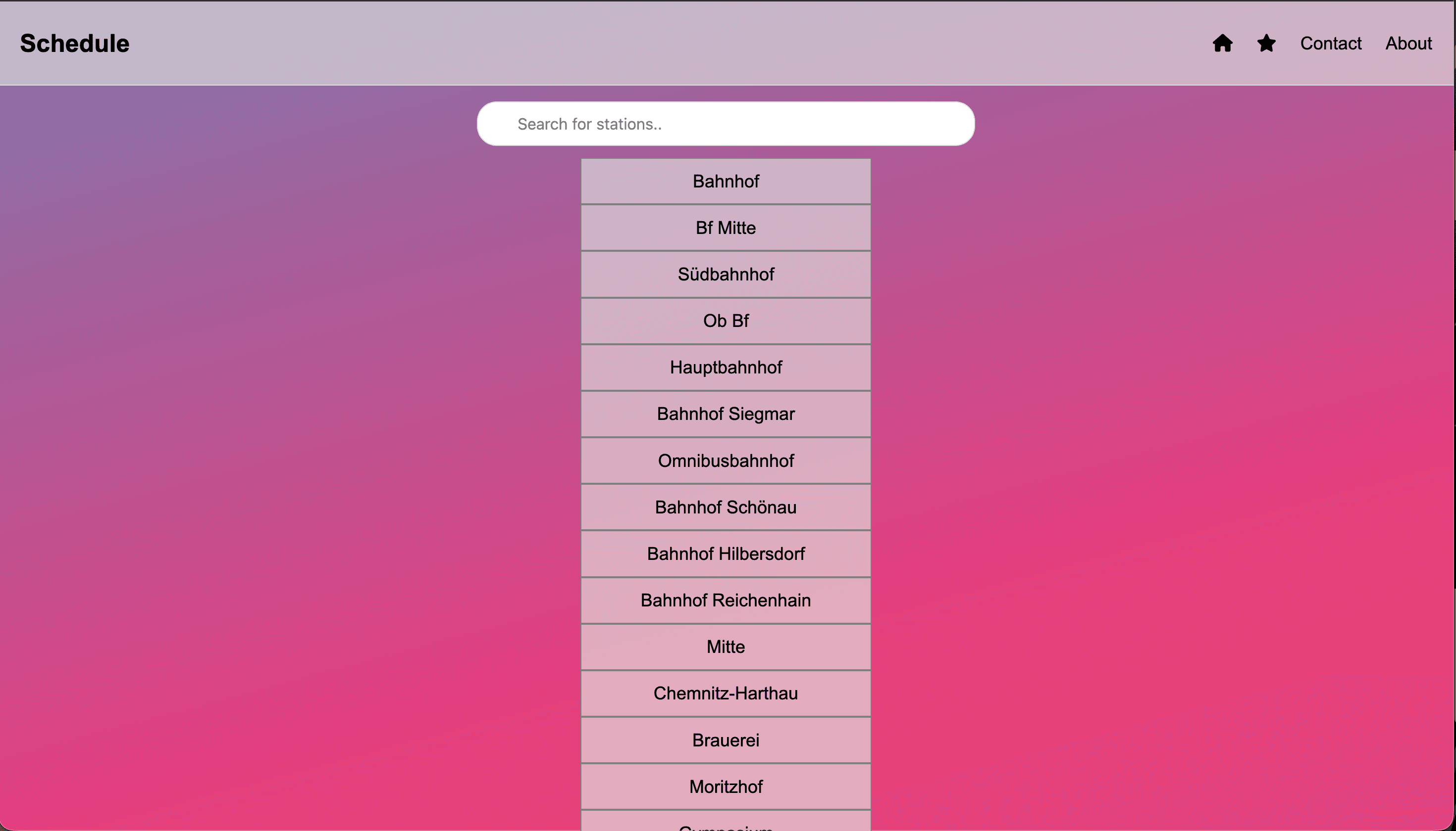 Public Transport Schedule in Chemnitz